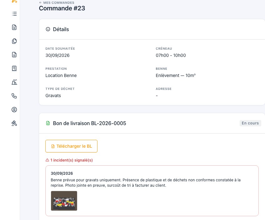Litige benne à gravats : comment prouver qu un client n a pas respecté le tri ?