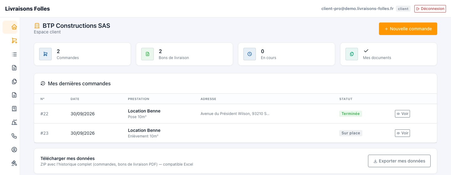 Loueur de benne : voici les avantages d&rsquo;un espace client